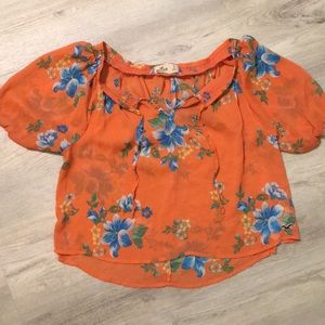 Wavy orange floral blouse from hollister